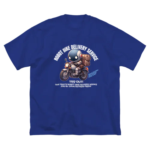 ロボットバイク便(濃色用) ビッグシルエットTシャツ