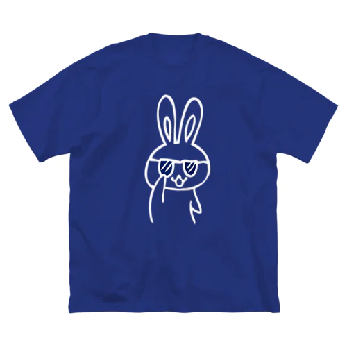 うさぎサングラス ビッグシルエットTシャツ