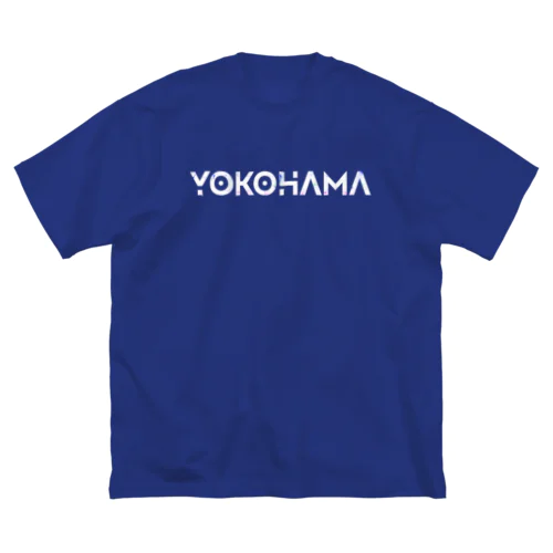 YOKOHAMA ブルー/ピンク/ホワイト ビッグシルエットTシャツ