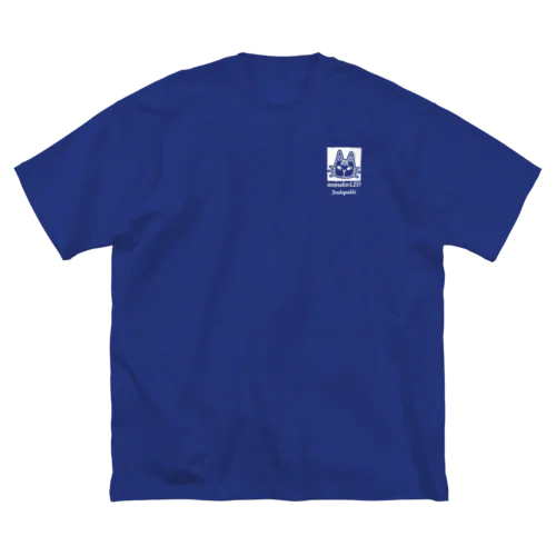 レオスクエアロゴ（白）-ビッグTシャツ 루즈핏 티셔츠