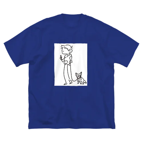 Dog-walking細 Big T-Shirt