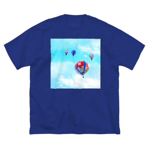 空へ　　気球に乗って ビッグシルエットTシャツ