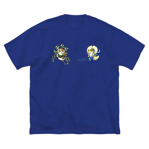 風神レオパちゃんバックプリント（両面） ビッグシルエットTシャツ