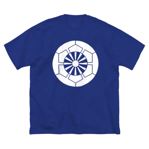 榊原康政/徳川四天王/榊原源氏車/ホワイト ビッグシルエットTシャツ