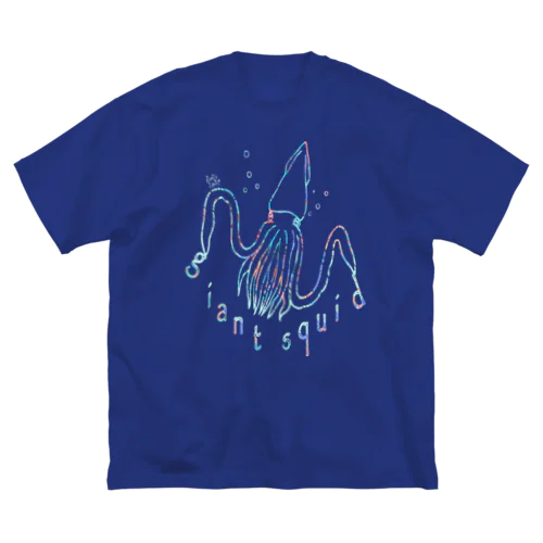 ダイオウイカ　ダークカラー ビッグシルエットTシャツ