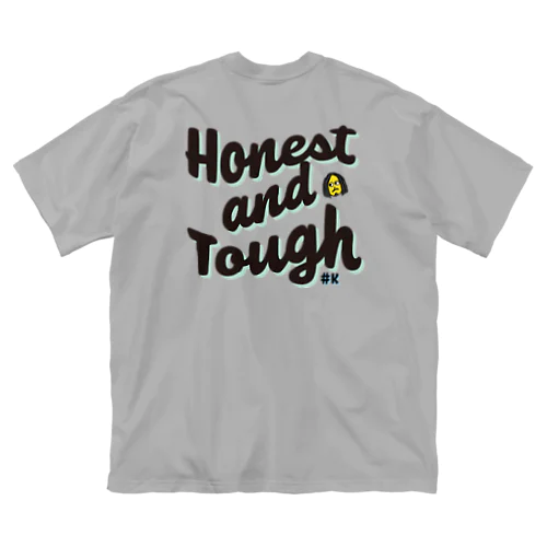 Honest and Tough Black × Blue ビッグシルエットTシャツ