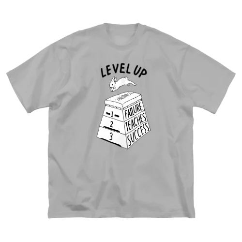 LEVEL UP FTS くろいロゴ Big T-Shirt