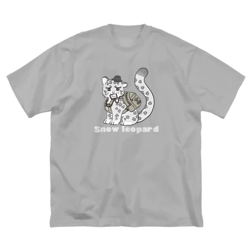 こどもユキヒョウ　はいいろ ビッグシルエットTシャツ