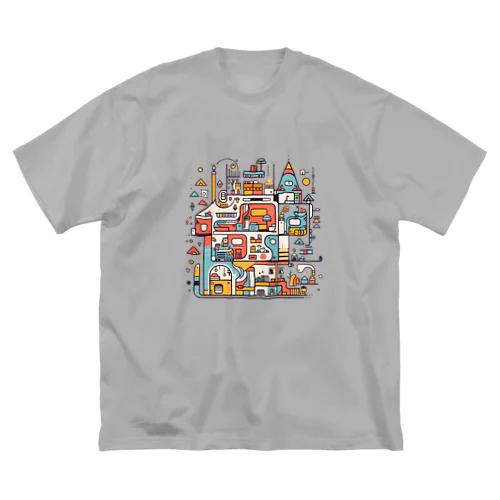 ポップな建物２ ビッグシルエットTシャツ