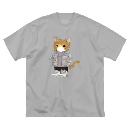 JACKET CAT　スニーカーを履いた猫のブランド ビッグシルエットTシャツ