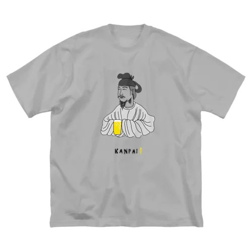 偉人 × BEER（聖徳太子）黒線画 ビッグシルエットTシャツ