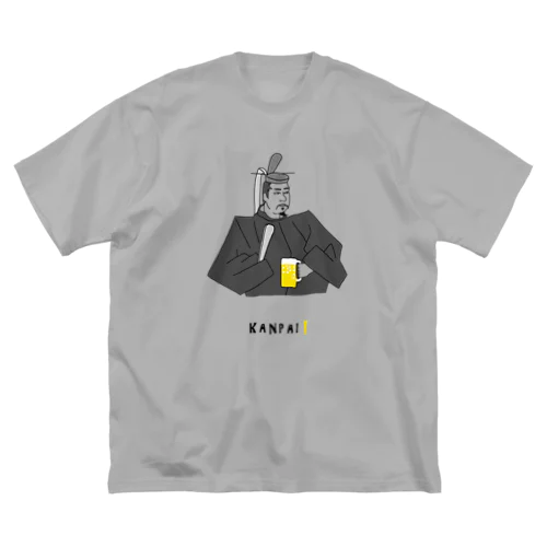 偉人 × BEER（源頼朝）黒線画 ビッグシルエットTシャツ