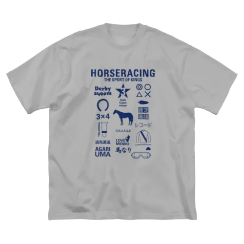 HORSERACING GRAPHICS 紺 Big T-Shirt