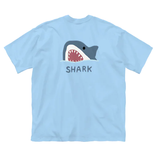 【バックプリント】 サメ ビッグシルエットTシャツ