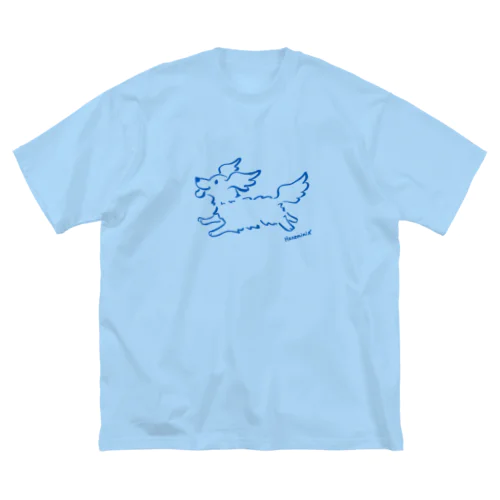 Hanemimi犬　(ブルー) ビッグシルエットTシャツ