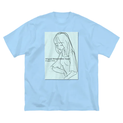rough drawing girl-1_ウェア ビッグシルエットTシャツ