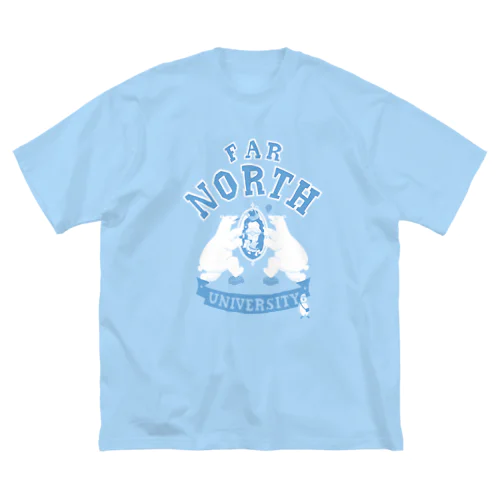 FAR NORTH UNIVERSITY   Blue & White ビッグシルエットTシャツ