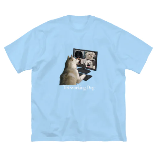 Teleworking Dog ビッグシルエットTシャツ