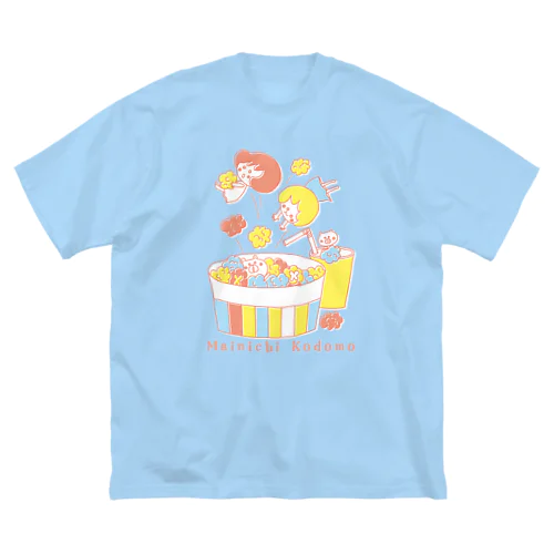 Mainichi kodomo popcorn ビッグシルエットTシャツ