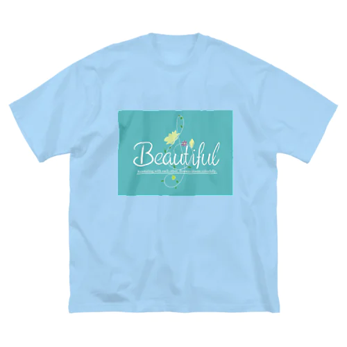 BEAUTIFUL FLOWER (ターコイズ) ビッグシルエットTシャツ