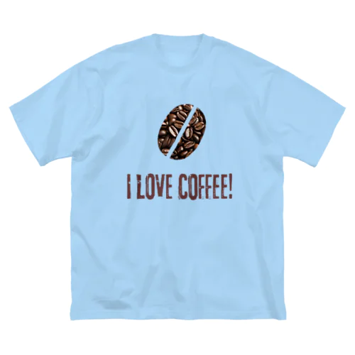 I LOVE COFFEE!（淡色用） ビッグシルエットTシャツ