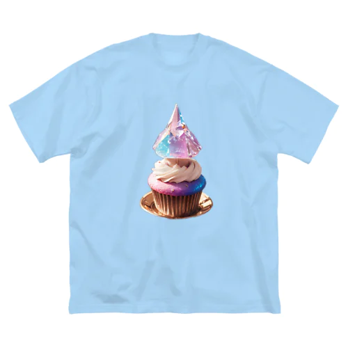 プルプル宝石のカップケーキ ビッグシルエットTシャツ