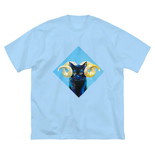 horned cat（ヒツジ）（手描き） ビッグシルエットTシャツ