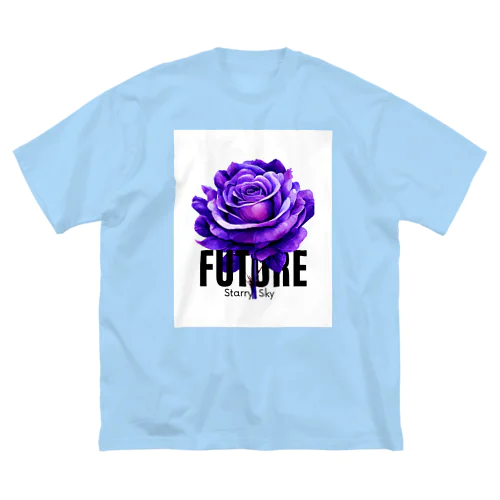 紫色の薔薇 ビッグシルエットTシャツ