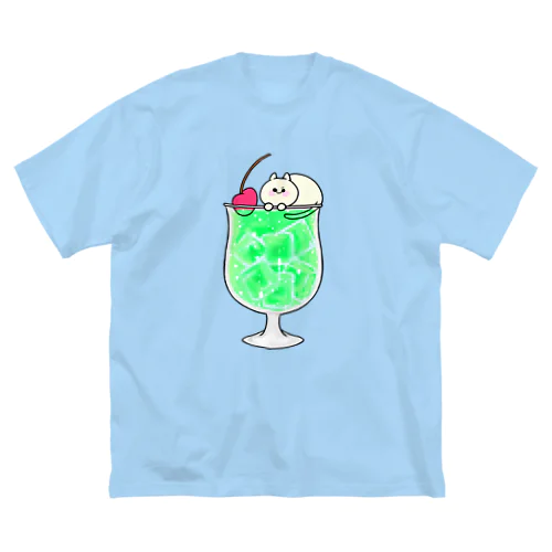 メロン猫ソーダ ビッグシルエットTシャツ