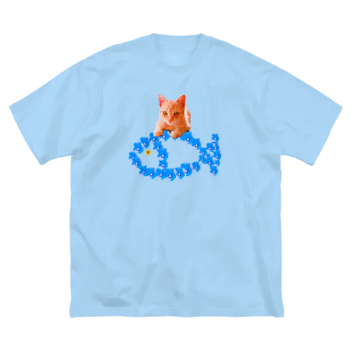 猫に魚 ビッグシルエットTシャツ