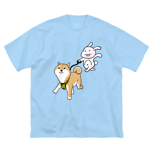 もしゅぱる&はるちゃん仲良しBIGTシャツ　スカイブルー Big T-Shirt