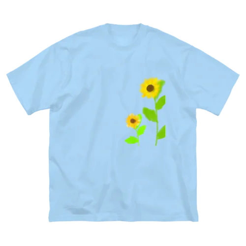 風に揺れる向日葵 ビッグシルエットTシャツ