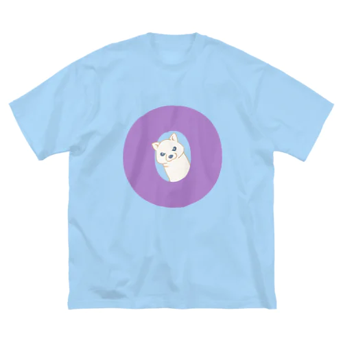 柴犬アルファベット（O・白柴） ビッグシルエットTシャツ