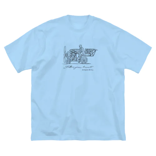 Flying bicycle 淡色 ビッグシルエットTシャツ