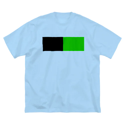 黒×緑 ２色バイカラー ビッグシルエットTシャツ