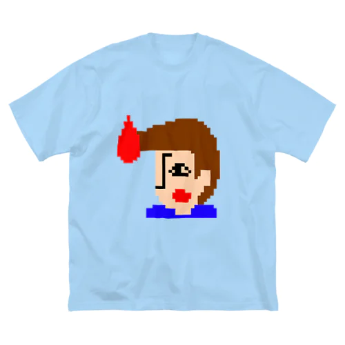 リーゼント燃えてるよ　ドット絵2 ビッグシルエットTシャツ