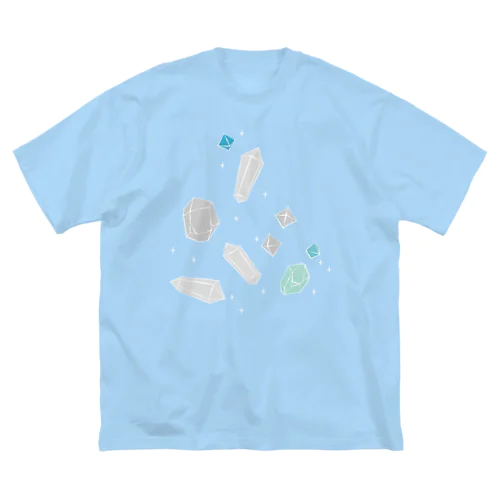 青い石（白フチ） Big T-Shirt