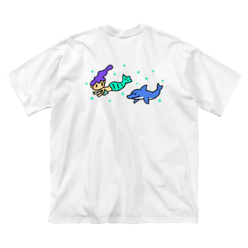 人魚姫と仲良しイルカ ビッグシルエットTシャツ