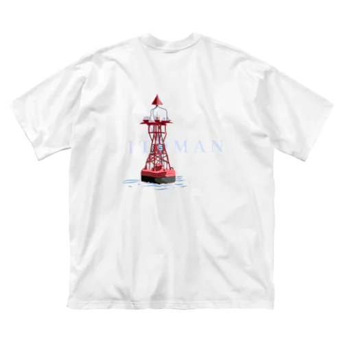 海の標識　赤 ビッグシルエットTシャツ