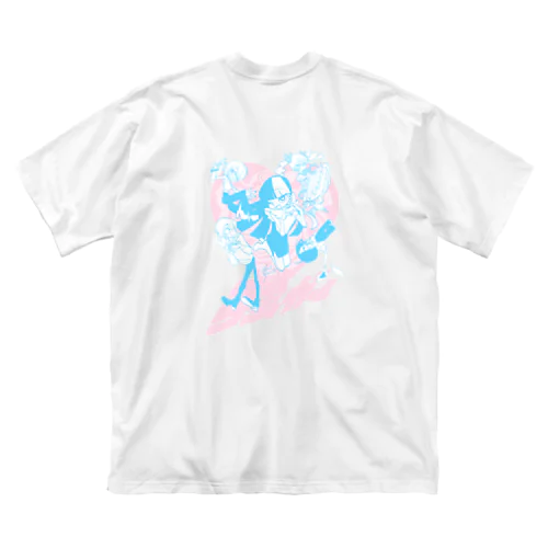 I♡強ガール pink&blue ver. ビッグシルエットTシャツ