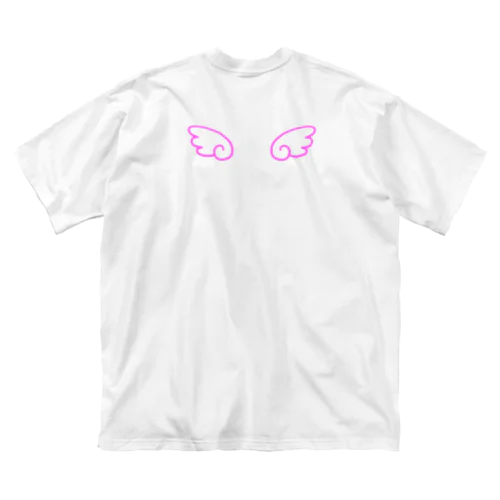 天使の羽（濃いピンク） ビッグシルエットTシャツ