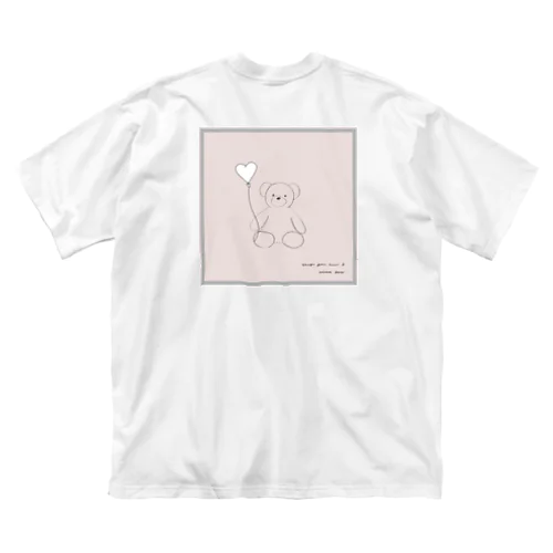 🧸 Bear and heart white balloon . ビッグシルエットTシャツ