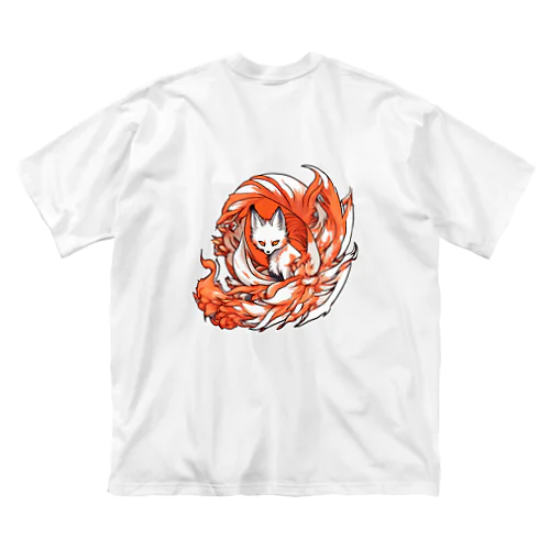 九尾のお狐様 （背面） ビッグシルエットTシャツ
