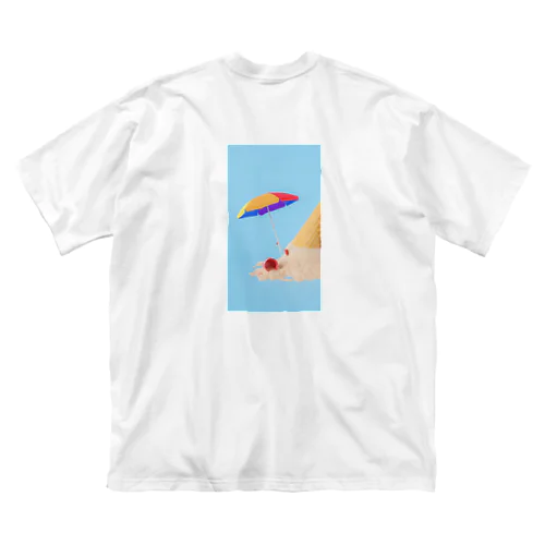 Ice cream with parasol ビッグシルエットTシャツ