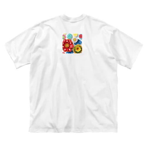 フラワー3D風 ビッグシルエットTシャツ