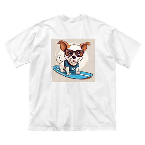 サーフィン犬 ビッグシルエットTシャツ