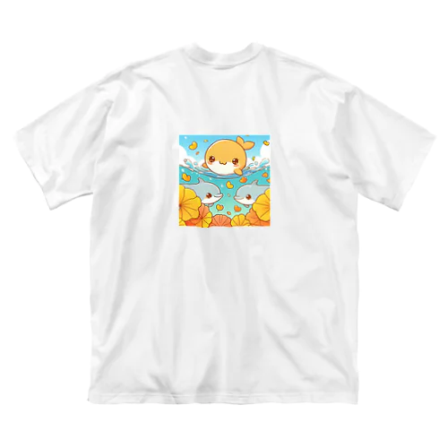 イチョウとかわいい海のいきものたちシリーズ⑦ ビッグシルエットTシャツ