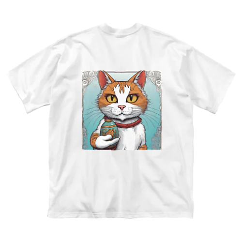 瓶持ち猫 Big T-Shirt