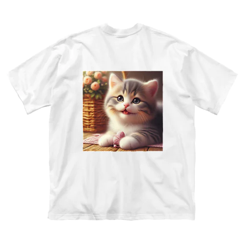 遊ぶにゃんこNo.4 ビッグシルエットTシャツ