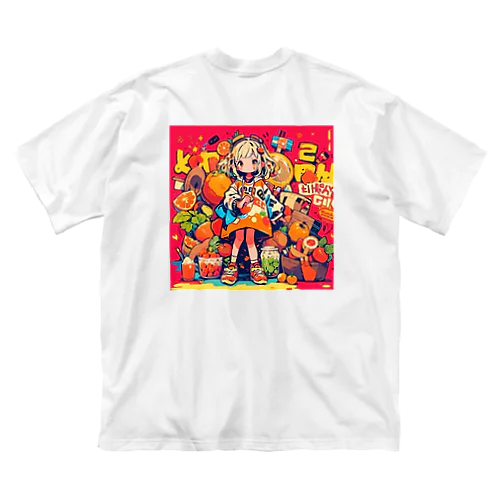 フルーツガール（みかんちゃん） ビッグシルエットTシャツ